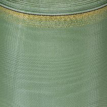Artikel Moiré Kranzband aus Acetat und Polyester, 150mm x 25m, Salbeigrün mit Goldrand, für Floristik
