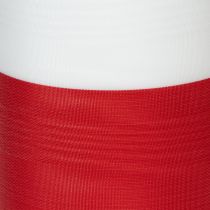 Artikel Moiré-Kranzband aus Acetat, 150 mm, Weiss-Rot, 25 m, Dekoband für Trauerflor