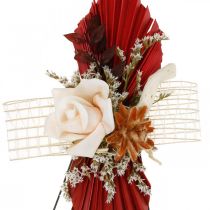 Artikel Natur Grabauflagen 3er Set 20–23cm, Trockenblumen, Creme, Orange, Dunkelrot