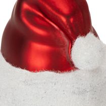 Artikel Weihnachtskugeln Nikolausmütze Glas Rot-Weiss 8cm 6 Stück