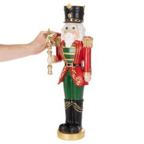 Artikel Nussknacker Figur aus Polyresin 59cm Rot-Grün für Innen
