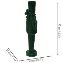 Artikel Nussknacker Figur beflockt 77 cm Dunkelgrün für Innenbereich