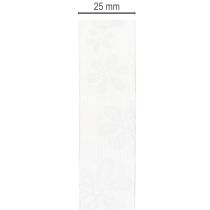 Artikel Organzaband mit Blumenmuster Grün 25mm x 18m Geschenkband aus Polyamid
