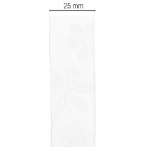 Artikel Organzaband mit Blumenmuster Rosa 25mm x 18m Dekoband aus Polyamid