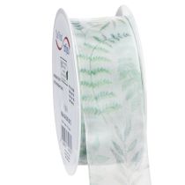 Artikel Organzaband Chiffonband Blätterzweige Grün 40mm 15m