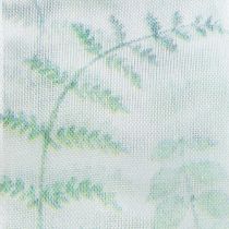Artikel Organzaband Chiffonband mit Blattmotiv Grün-Weiss 40mm x 15m