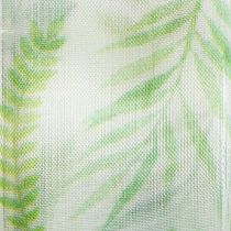 Artikel Organzaband Grün mit Blattranken 40 mm x 15 m aus Polyester und Polyamid