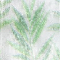 Artikel Organzaband Chiffonband 40mm x 15m mit grünen Blättermotiven