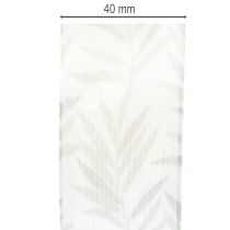 Artikel Organzaband Chiffonband 40mm x 15m mit grünen Blättermotiven