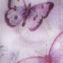 Artikel Organzaband mit Schmetterlingsmotiv, 40 mm breit, lila, 18 m, Chiffon