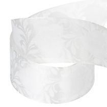 Artikel Organzaband Creme 40mm x 15m mit Herzmotiv für Dekorationen