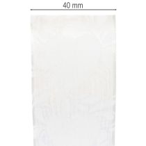 Artikel Organzaband Creme 40mm x 15m mit Herzmotiv für Dekorationen