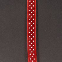 Artikel Polyester Geschenkband Rot mit Weiss Gepunktet 1,5 cm x 20 m für Geschenk- und Dekorationszwecke