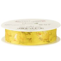 Artikel Organzaband Gelb 25 mm mit Kükenmotiv 20 m – Geschenk- und Dekoband