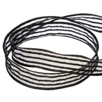 Artikel Organzaband Schwarz mit Streifen 15mm x 20m – Geschenk- und Dekoband