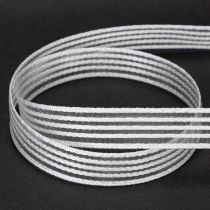 Artikel Organzaband mit Streifen Geschenkband Weiß 15mm 20m