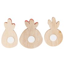 Artikel Holz-Huhn 5cm mit Klebepunkt, 36er Set – Deko zur Oster- und Frühjahrsbastelei