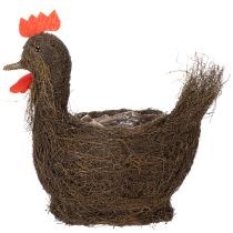 Artikel Reben-Pflanzkorb Huhn 36cm mit Folieneinsatz für Osterdekoration