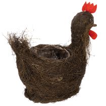 Artikel Reben-Pflanzkorb Huhn 36cm mit Folieneinsatz für Osterdekoration