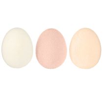 Artikel Ostereier Klein Beflockt Pfirsich Braun Weiß H4cm 15 St