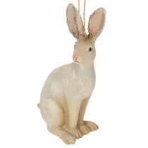 Artikel Osterhase Figur zum Aufhängen aus Polyresin, hellbraun, 9,5 cm, 4er-Set