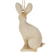 Artikel Osterhase Figur zum Aufhängen aus Polyresin, hellbraun, 9,5 cm, 4er-Set