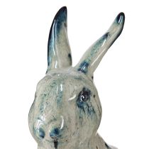 Artikel Keramik Osterhase Beige Blau Glasiert 18x11x25,5 cm