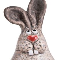 Artikel Osterhase Keramik Lustiges Deko Kaninchen Braun H7cm 6 St