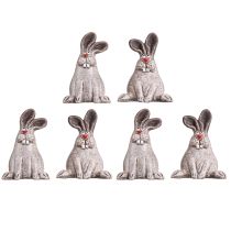 Artikel Keramik-Deko Osterhasen Braun-Grau H7cm – Set mit 6 Stk.