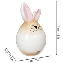 Artikel Osterhase Keramik Weiß Ei Deko Figur Hase Ø6cm H11,5cm