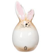 Artikel Keramik Osterhase Weiss in Ei-Form, H11,5cm Ø6cm, für Osterdeko