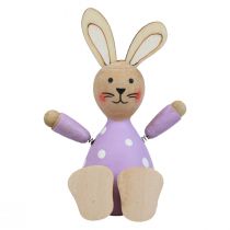 Artikel Bunte Holzhasen 8 cm gepunktet – Tischdeko, 4-teiliges Set für Ostern