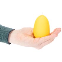 Artikel Gelbe Osterei-Kerzen aus Wachs, 9 cm hoch, Set mit 6 Stück, für Osterdekoration