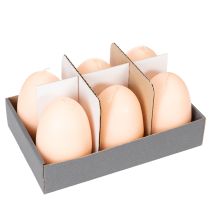 Artikel Osterkerzen Eiform aus Wachs Peach Ø6cm H9cm 6er-Set