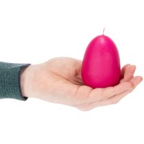 Artikel Eierkerze aus Wachs 9cm Pink für Tischdekoration zu Ostern 20 Stunden Brenndauer 6er Pack
