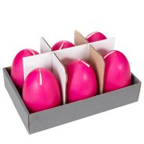 Artikel Eierkerze aus Wachs 9cm Pink für Tischdekoration zu Ostern 20 Stunden Brenndauer 6er Pack