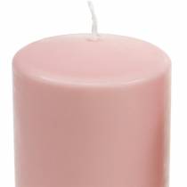 Artikel Rosa Stumpenkerze 130x70 mm aus Rapswachs und Stearin für Innenbereich