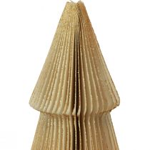 Artikel Papier Weihnachtsbaum Creme Gold 30 cm