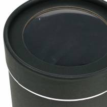 Artikel Runde Blumenbox aus Karton Schwarz Silber Ø10/12cm Set mit 2 Stück