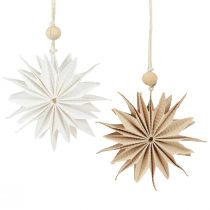 Artikel Papiersterne Weihnachten Hängedeko Braun Weiß 12cm 6er Set