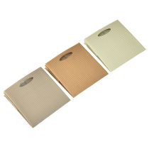 Artikel Papiertasche 12 x 12 cm Braun Crème Beige mit Folieninnenseite, 6 Stück