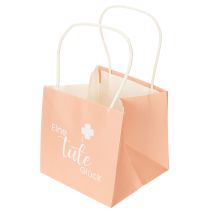 Artikel Geschenktüten aus Papier mit Henkel, 12 cm, mehrfarbig, Aufdruck "Eine Tüte Glück", 12 Stück