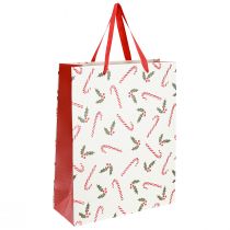 Artikel Papiertasche Geschenktüte Zuckerstangen 26×10×32cm 2St