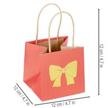 Artikel Geschenktüte aus Papier mit Schleifen-Motiv, 12 cm, Rot-Gold, 8 Stück