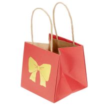 Artikel Geschenktüte aus Papier mit Schleifen-Motiv, 12 cm, Rot-Gold, 8 Stück