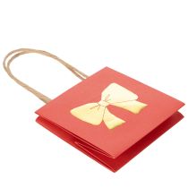 Artikel Geschenktüte aus Papier mit Schleifen-Motiv, 12 cm, Rot-Gold, 8 Stück