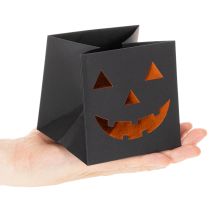 Artikel Papiertüten Set Kürbis-Motiv Schwarz Orange 10,5cm 6 Stück