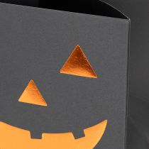 Artikel Papiertüten Set Kürbis-Motiv Schwarz Orange 10,5cm 6 Stück