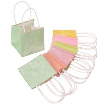 Artikel Geschenktüte Papier mit floralem Design 12cm Pastellfarben 12er-Set für kleine Geschenke