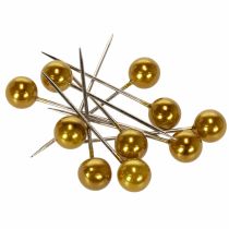 Artikel Perlkopfnadeln Gold Kunststoff Ø15mm Länge 75mm für Floristik und Bastelarbeiten